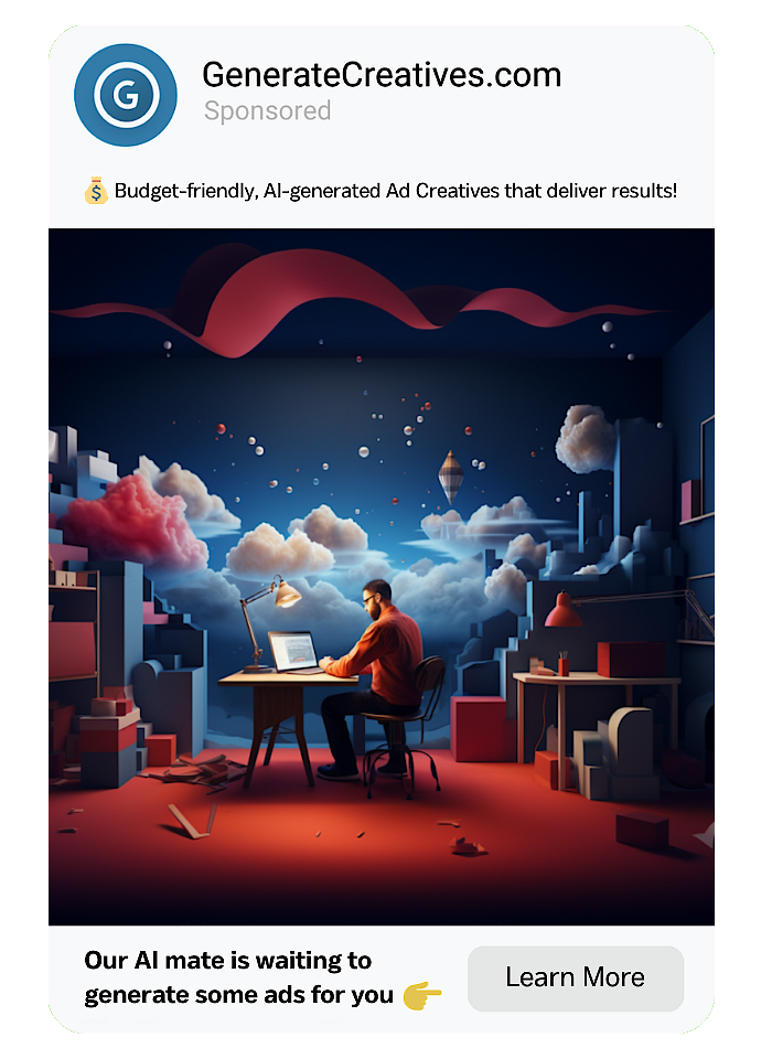Example add creative generated by AI app
